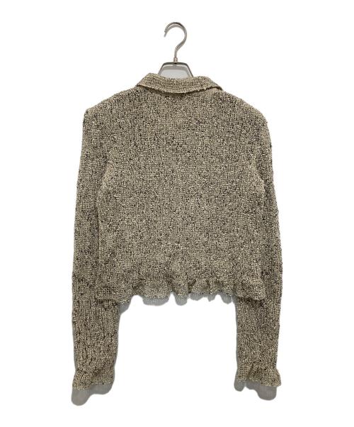 CLANE（クラネ）CLANE (クラネ) MIX MESH GATHER SHIRT　ミックスギャザーシャツ　19122-4332 ベージュ サイズ:1の古着・服飾アイテム