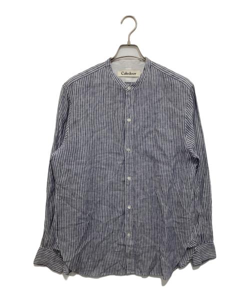 Caledoor（カレドアー）Caledoor (カレドアー) Grandad Collar Stripe Shirt　6041-1102 ネイビー サイズ:Lの古着・服飾アイテム