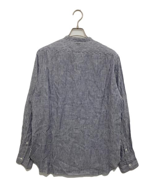 Caledoor（カレドアー）Caledoor (カレドアー) Grandad Collar Stripe Shirt　6041-1102 ネイビー サイズ:Lの古着・服飾アイテム