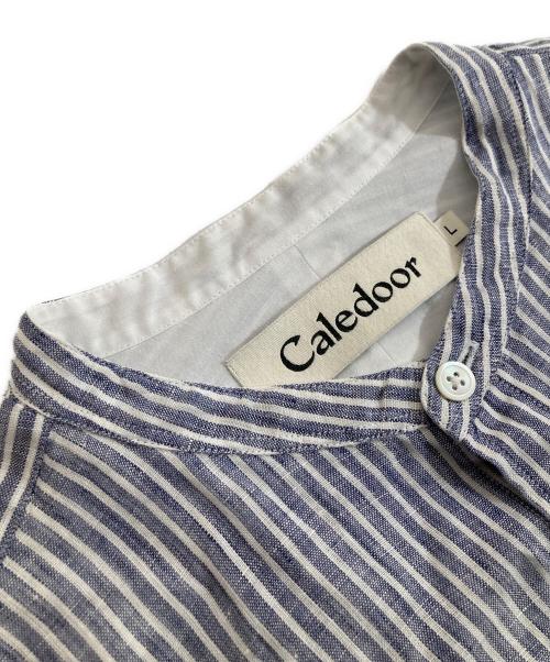 Caledoor（カレドアー）Caledoor (カレドアー) Grandad Collar Stripe Shirt　6041-1102 ネイビー サイズ:Lの古着・服飾アイテム