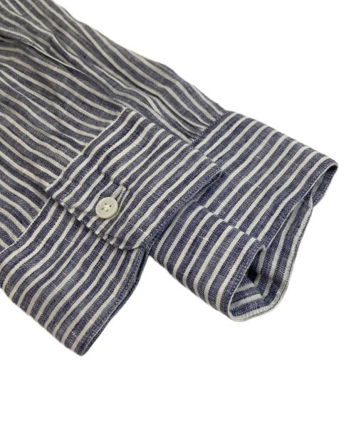 Caledoor（カレドアー）Caledoor (カレドアー) Grandad Collar Stripe Shirt　6041-1102 ネイビー サイズ:Lの古着・服飾アイテム