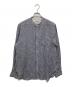 Caledoor（カレドアー）の古着「Grandad Collar Stripe Shirt　6041-1102」｜ネイビー