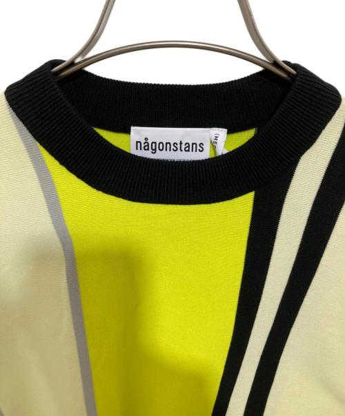 nagonstans（ナゴンスタンス）nagonstans (ナゴンスタンス) stripe pullover ストライプ プルオーバー 470JS870-1241 イエロー サイズ:Mの古着・服飾アイテム