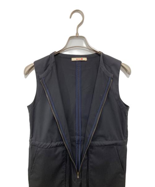 BACCA（バッカ）BACCA (バッカ) ウールポリエステルツイル スリーブレスカバーオール ブラック サイズ:34の古着・服飾アイテム