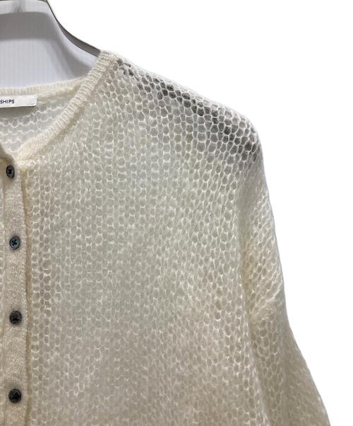 SHIPS（シップス）SHIPS (シップス) モヘヤ クルーネック カーディガン ホワイト サイズ:ONEの古着・服飾アイテム