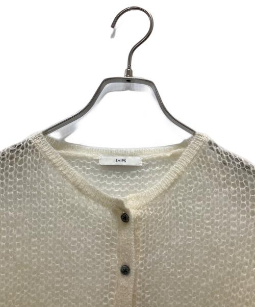 SHIPS（シップス）SHIPS (シップス) モヘヤ クルーネック カーディガン ホワイト サイズ:ONEの古着・服飾アイテム
