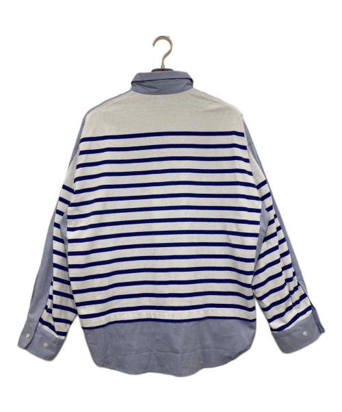BLANC（ブラン）BLANC (ブラン) border combination shirt ブルー サイズ:38の古着・服飾アイテム