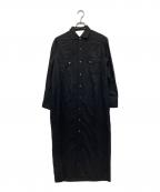 ticcaティッカ）の古着「リネンブレンドシャツワンピース　LINEN BLEND SHIRTS ONEPIEECE 0213407301」｜ブラック