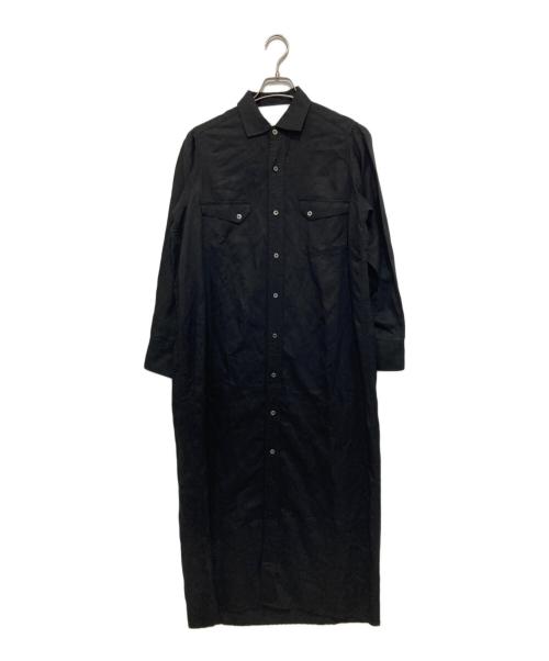 ticca（ティッカ）ticca (ティッカ) リネンブレンドシャツワンピース　LINEN BLEND SHIRTS ONEPIEECE 0213407301 ブラック サイズ:FREEの古着・服飾アイテム