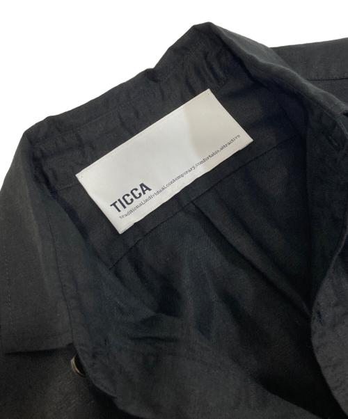ticca（ティッカ）ticca (ティッカ) リネンブレンドシャツワンピース　LINEN BLEND SHIRTS ONEPIEECE 0213407301 ブラック サイズ:FREEの古着・服飾アイテム
