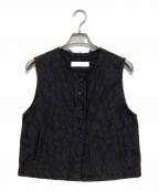 anukeアンヌーク）の古着「Leopard Jacquard Vest　レオパードジャガードベスト　62520111」｜ブラウン