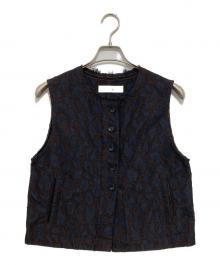 anuke（アンヌーク）の古着「Leopard Jacquard Vest　レオパードジャガードベスト　62520111」｜ブラウン