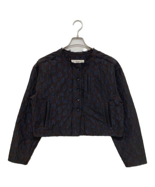 anuke（アンヌーク）anuke (アンヌーク) Leopard Jacquard Jacket　62520110 ブラウン サイズ:38の古着・服飾アイテム