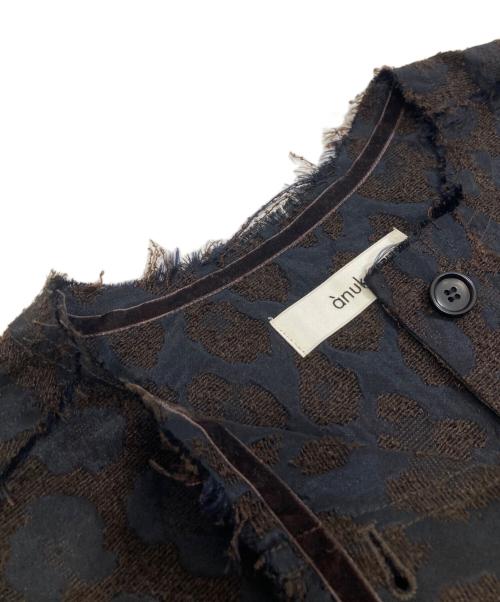 anuke（アンヌーク）anuke (アンヌーク) Leopard Jacquard Jacket　62520110 ブラウン サイズ:38の古着・服飾アイテム