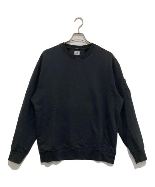 C.P COMPANY（シーピーカンパニー）C.P COMPANY (シーピーカンパニー) Garment Dyed レンズ付きスウェット ブラック サイズ:Mの古着・服飾アイテム