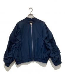 DRIES VAN NOTEN（ドリスヴァンノッテン）の古着「ラッフルスリーブボンバージャケット」｜ネイビー