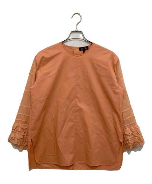 DRAWER（ドゥロワー）DRAWER (ドゥロワー) オーガンコンビブラウス　6521-299-1239 オレンジ サイズ:38の古着・服飾アイテム