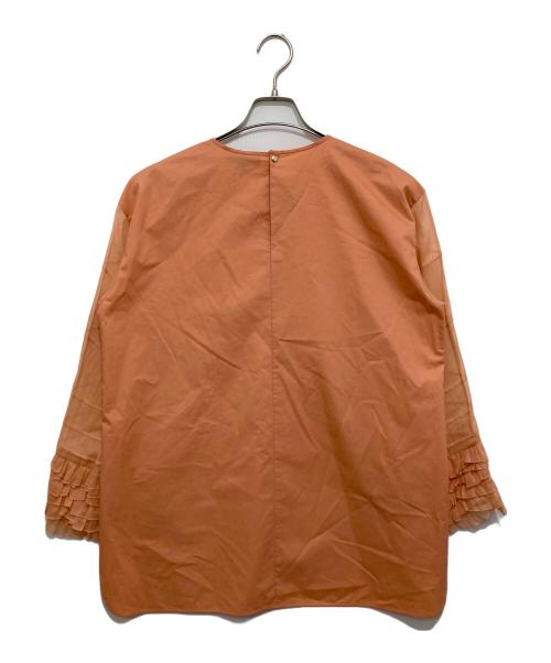 DRAWER（ドゥロワー）DRAWER (ドゥロワー) オーガンコンビブラウス　6521-299-1239 オレンジ サイズ:38の古着・服飾アイテム