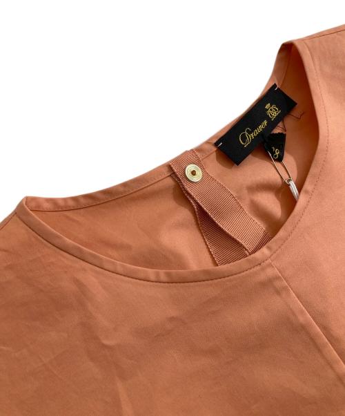 DRAWER（ドゥロワー）DRAWER (ドゥロワー) オーガンコンビブラウス　6521-299-1239 オレンジ サイズ:38の古着・服飾アイテム