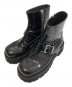 MM6 Maison Margielaエムエムシックスメゾンマルジェラ）の古着「バックルアンクルブーツ　サイドジップブーツ　S59WU0239 P5779」｜ブラック