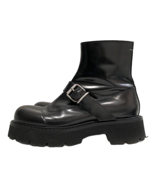 MM6 Maison Margiela（エムエムシックスメゾンマルジェラ）MM6 Maison Margiela (エムエムシックスメゾンマルジェラ) バックルアンクルブーツ　サイドジップブーツ　S59WU0239 P5779 ブラック サイズ:37の古着・服飾アイテム