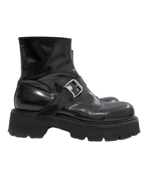 MM6 Maison Margiela（エムエムシックスメゾンマルジェラ）MM6 Maison Margiela (エムエムシックスメゾンマルジェラ) バックルアンクルブーツ　サイドジップブーツ　S59WU0239 P5779 ブラック サイズ:37の古着・服飾アイテム
