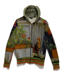 ETRO（エトロ）の古着「総柄ジップパーカー」｜カーキ