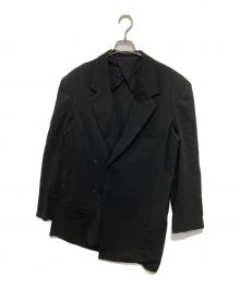 Yohji Yamamoto pour homme（ヨウジヤマモト プールオム）の古着「23SS SUMMER TUXEDO W-DRAPING JK-C  ドレーピング サマータキシードジャケット HZ-J37-102」｜ブラック