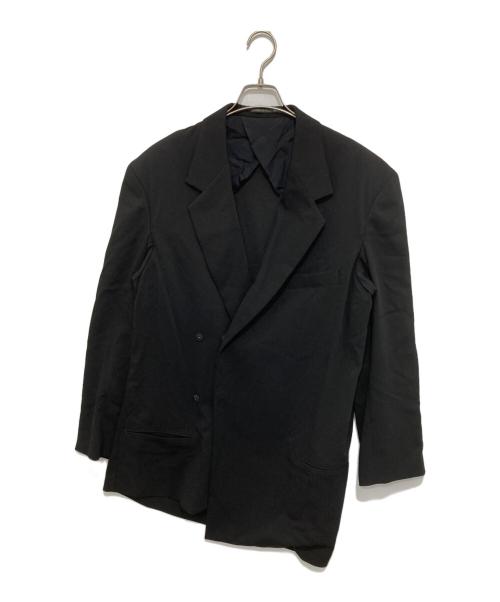 Yohji Yamamoto pour homme（ヨウジヤマモト プールオム）Yohji Yamamoto pour homme (ヨウジヤマモト プールオム) 23SS SUMMER TUXEDO W-DRAPING JK-C  ドレーピング サマータキシードジャケット HZ-J37-102 ブラック サイズ:2の古着・服飾アイテム