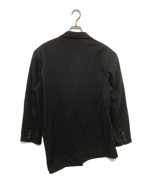 Yohji Yamamoto pour homme（ヨウジヤマモト プールオム）Yohji Yamamoto pour homme (ヨウジヤマモト プールオム) 23SS SUMMER TUXEDO W-DRAPING JK-C  ドレーピング サマータキシードジャケット HZ-J37-102 ブラック サイズ:2の古着・服飾アイテム
