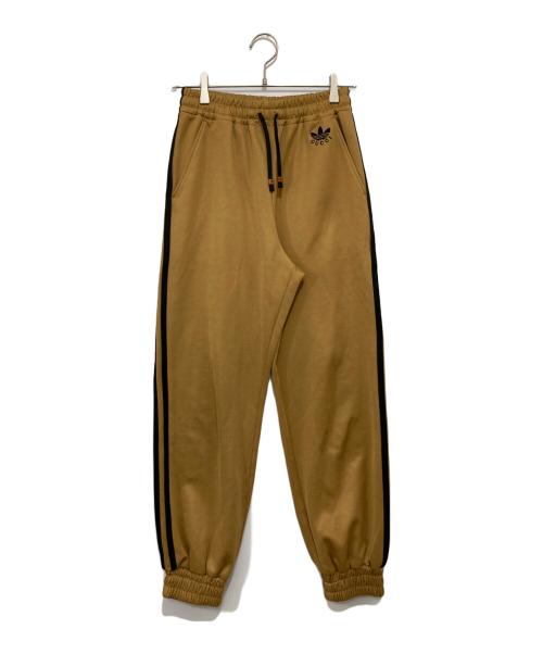 adidas（アディダス）adidas (アディダス) GUCCI (グッチ) Cotton Jersey / サイドライントラックパンツ ブラウン サイズ:XSの古着・服飾アイテム