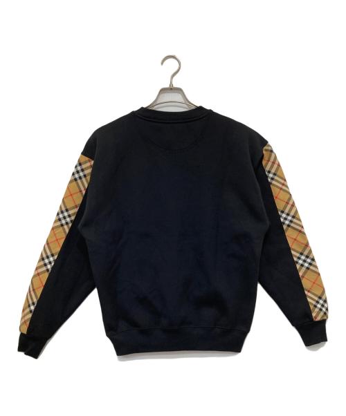 BURBERRY LONDON（バーバリーロンドン）BURBERRY LONDON (バーバリーロンドン) アーム ノバチェック ライン クルーネックスウェット ブラック サイズ:XSの古着・服飾アイテム