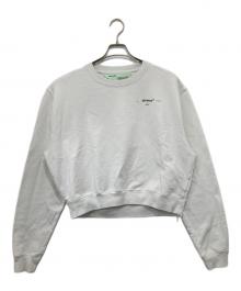 OFFWHITE（オフホワイト）の古着「HANNA LEAVES クルーネックスウェット」｜ホワイト