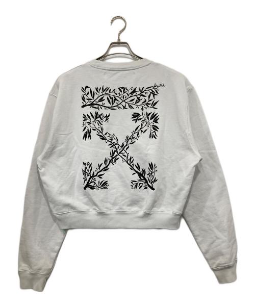 OFFWHITE（オフホワイト）OFFWHITE (オフホワイト) HANNA LEAVES クルーネックスウェット ホワイト サイズ:Mの古着・服飾アイテム
