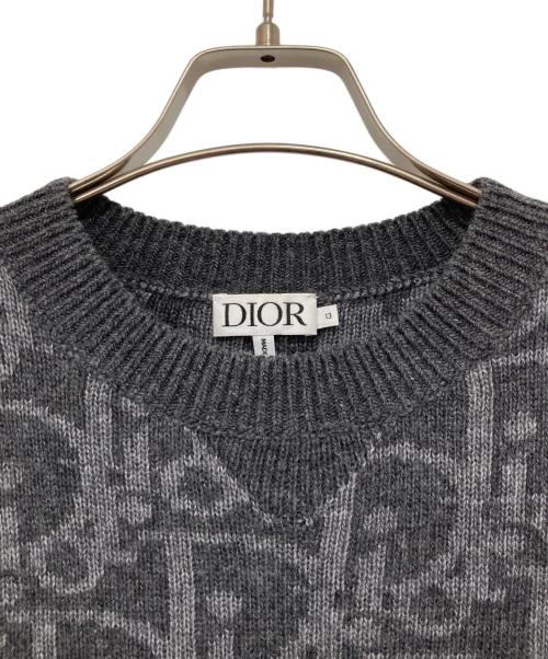 Christian Dior（クリスチャン ディオール）Christian Dior (クリスチャン ディオール) オブリーク ニットセーター グレー サイズ:13(KIDS)の古着・服飾アイテム