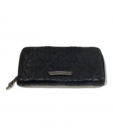 CHROME HEARTS（クロムハーツ）の古着「セメタリークロス キルティング クロスパッチ ラウンドファスナー」｜ブラック