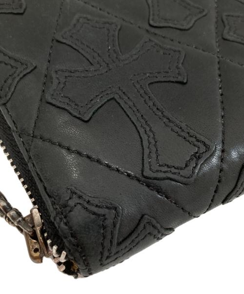 CHROME HEARTS（クロムハーツ）CHROME HEARTS (クロムハーツ) セメタリークロス キルティング クロスパッチ ラウンドファスナー ブラックの古着・服飾アイテム