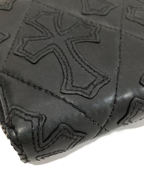 CHROME HEARTS（クロムハーツ）CHROME HEARTS (クロムハーツ) セメタリークロス キルティング クロスパッチ ラウンドファスナー ブラックの古着・服飾アイテム