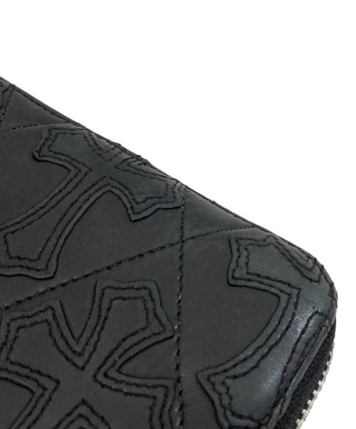 CHROME HEARTS（クロムハーツ）CHROME HEARTS (クロムハーツ) セメタリークロス キルティング クロスパッチ ラウンドファスナー ブラックの古着・服飾アイテム