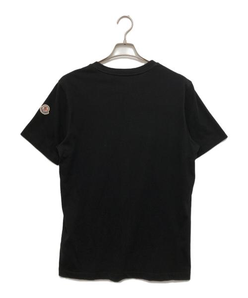 MONCLER（モンクレール）MONCLER (モンクレール) フロッキープリントロゴTシャツ ブラック サイズ:Ｍの古着・服飾アイテム