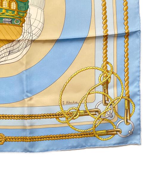 HERMES（エルメス）HERMES (エルメス) CHATEAUX D' ARRIERE 艫飾り/船尾の城 カレ90 スカイブルーの古着・服飾アイテム