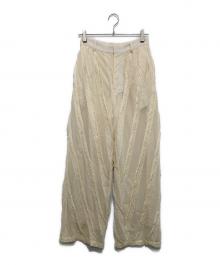 TODAYFUL（トゥデイフル）の古着「Sheer Jacquard Trousers　シアージャガードトラウザー　12510705」｜アイボリー