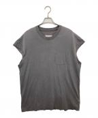 Maison Margielaメゾンマルジェラ）の古着「19SS Destroyed Sleeve Less T-Shirt / ダメージ加工Tシャツ　S50GC0561 S20079」｜グレー
