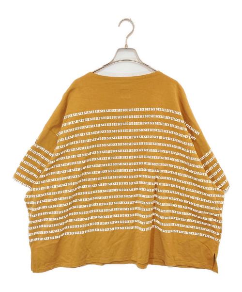 SEESEE（シーシー）SEESEE (シーシー) ワイドショートロゴボーダーカットソー ベージュ サイズ:Lの古着・服飾アイテム