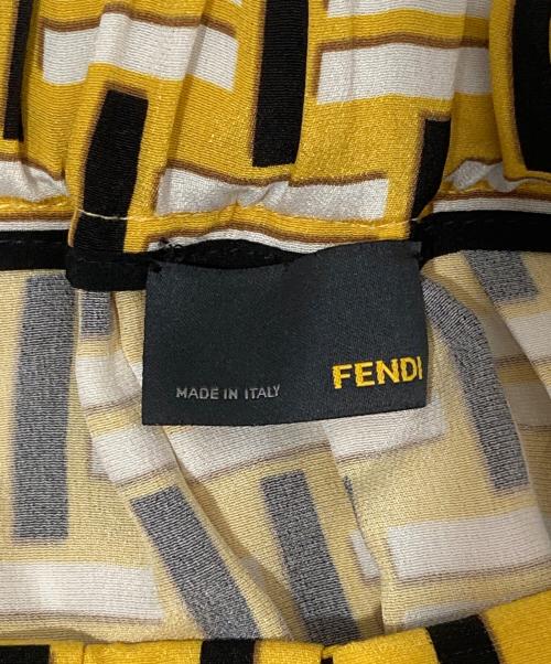 FENDI（フェンディ）FENDI (フェンディ) FFロゴ シルクスカート　FQ6224 M6Q イエロー サイズ:38の古着・服飾アイテム