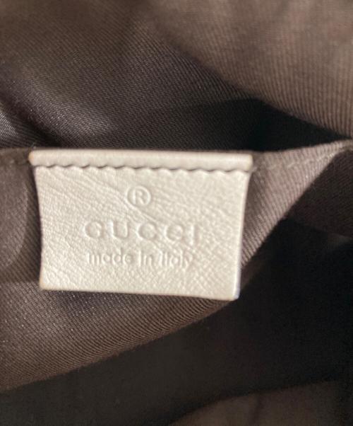 GUCCI（グッチ）GUCCI (グッチ) GGキャンバス レザー ミニボストンバッグ　189825 ブラウン×ホワイトの古着・服飾アイテム