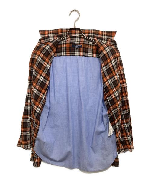 COMME des GARCONS HOMME（コムデギャルソン オム）COMME des GARCONS HOMME (コムデギャルソン オム) チェック柄ドッキングシャツ ブラウン サイズ:Sの古着・服飾アイテム