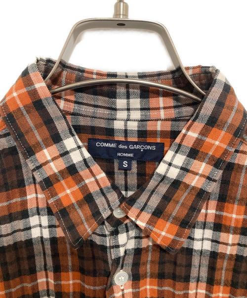 COMME des GARCONS HOMME（コムデギャルソン オム）COMME des GARCONS HOMME (コムデギャルソン オム) チェック柄ドッキングシャツ ブラウン サイズ:Sの古着・服飾アイテム