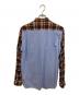 COMME des GARCONS HOMME (コムデギャルソン オム) チェック柄ドッキングシャツ ブラウン サイズ:S：10000円