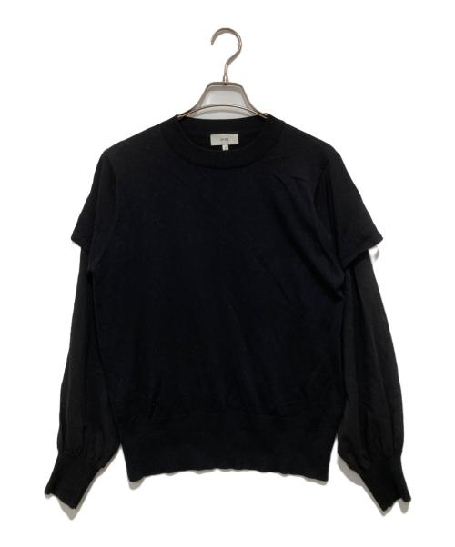 HYKE（ハイク）HYKE (ハイク) レイヤードニット 221-11272 013 ブラック サイズ:2の古着・服飾アイテム